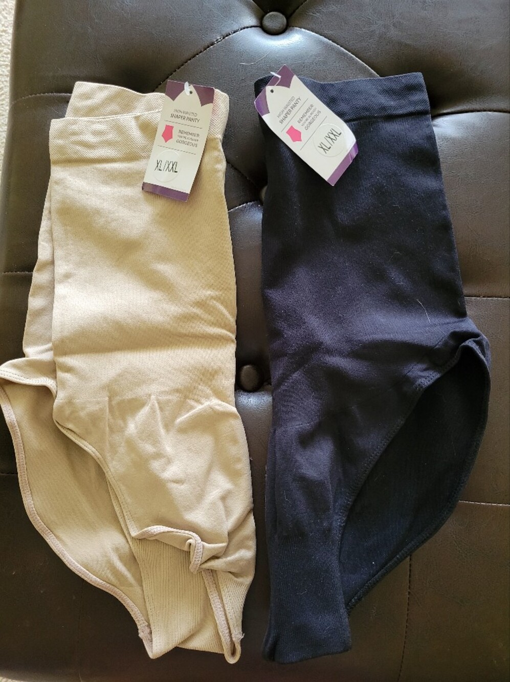 Everyday High-Waist Shaping Briefs — Beige and Black (2-Pack)